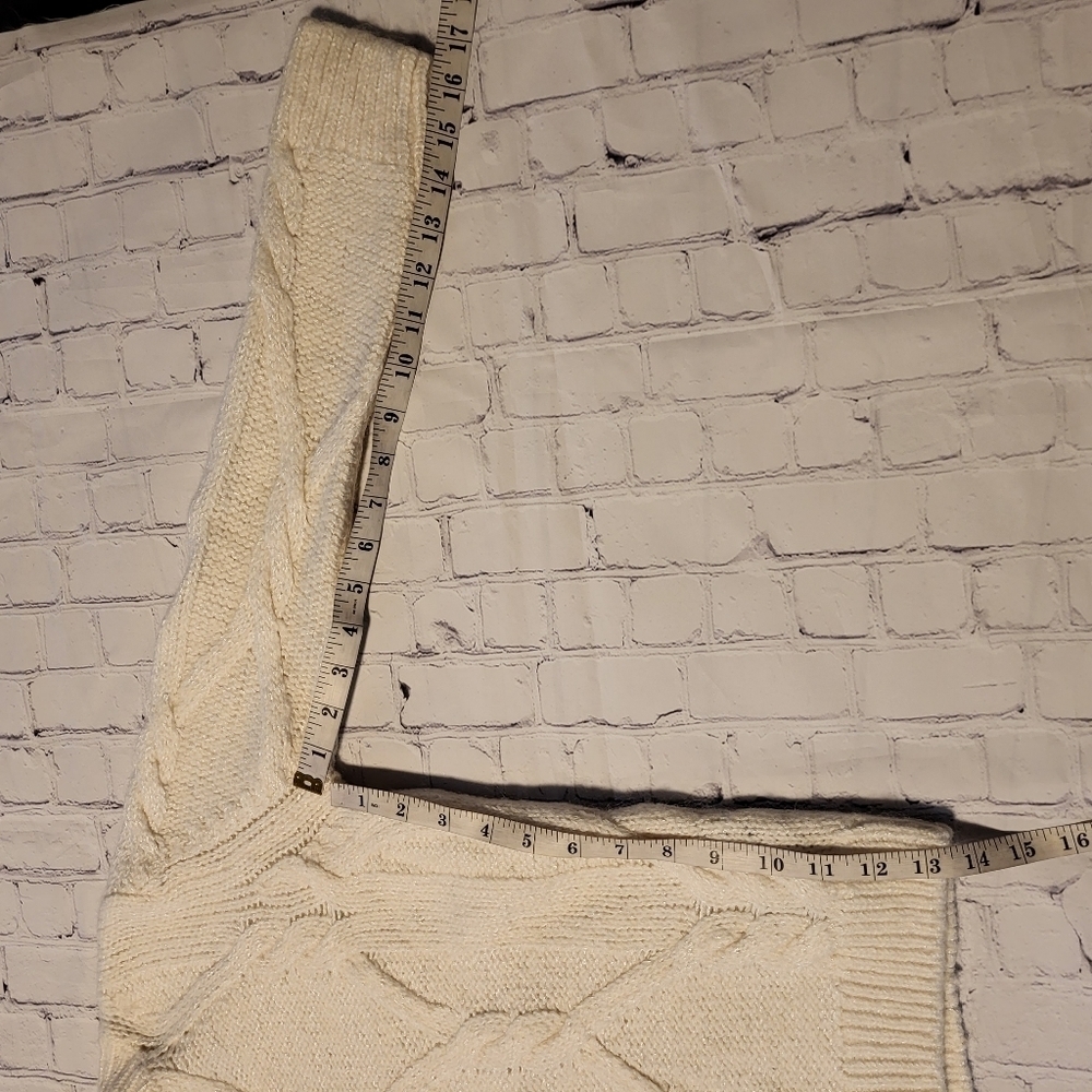 Massimo Dutti Cable Knit Mohair Wool Cream Sweater Size XS - Picture 10 of 12